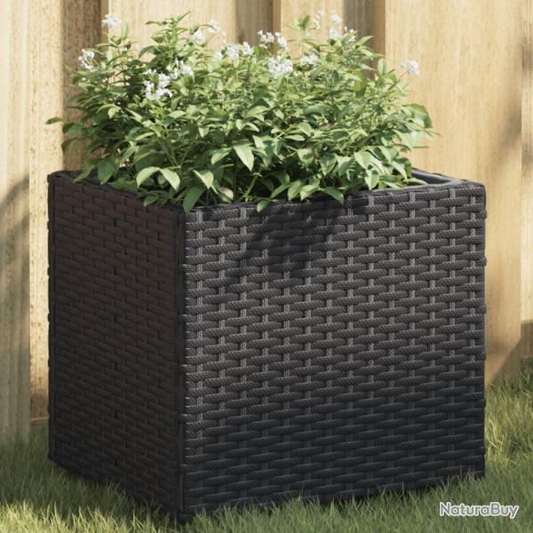 Jardini�re noir 36x30x32 cm r�sine tress�e