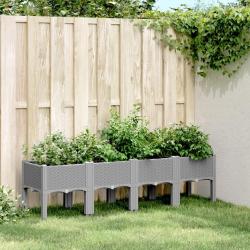 Jardini&egrave;re avec pieds gris clair 160x40x42 cm PP
