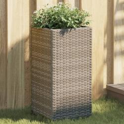 Jardini&egrave;re Gris 30x30x60 cm r&eacute;sine tress&eacute;e