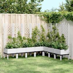 Jardini&egrave;re avec treillis blanc 200x160x142 cm PP