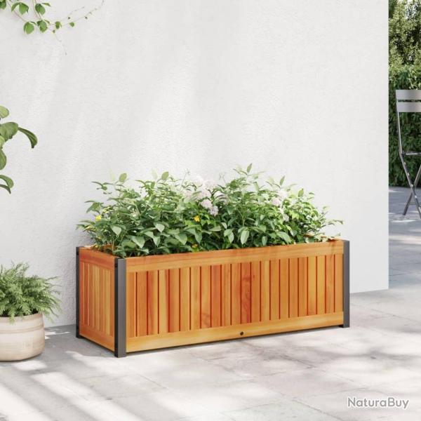 Jardini�re 80x30x27,5 cm bois massif d'acacia et acier