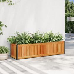 Jardini&egrave;re 110x30x27,5 cm bois massif d'acacia et acier
