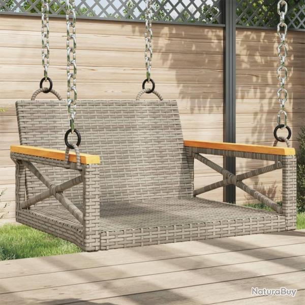 Balancelle gris 63x62x40 cm r�sine tress�e