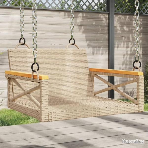 Balancelle beige 63x62x40 cm r�sine tress�e