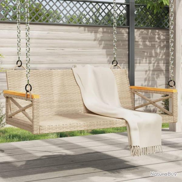 Balancelle beige 109x62x40 cm r�sine tress�e