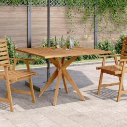 Table de jardin carr&eacute;e 110x110x75 cm bois d'acacia solide