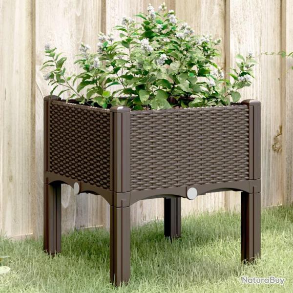 Jardini�re avec pieds marron 40x40x42 cm PP
