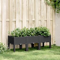 Jardini&egrave;re avec pieds noir 120x40x42 cm PP