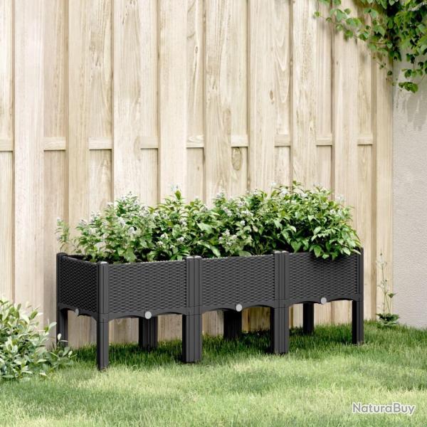 Jardini�re avec pieds noir 120x40x42 cm PP