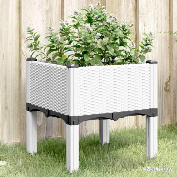Jardini�re avec pieds blanc 40x40x42 cm PP
