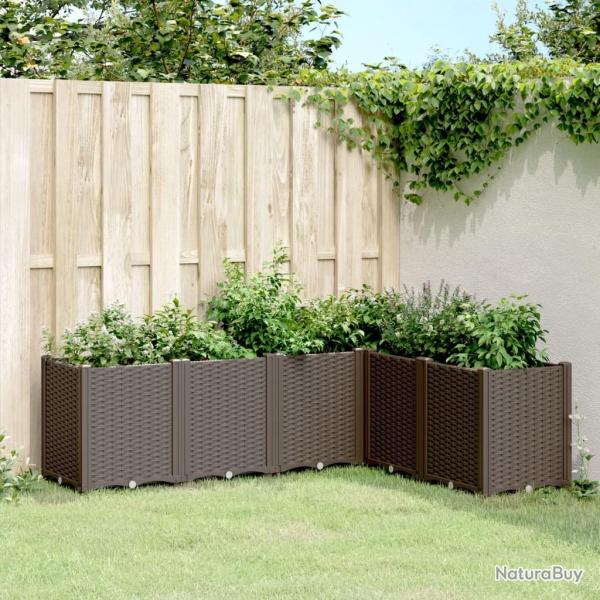 Jardini�re marron 160x120x53 cm polypropyl�ne