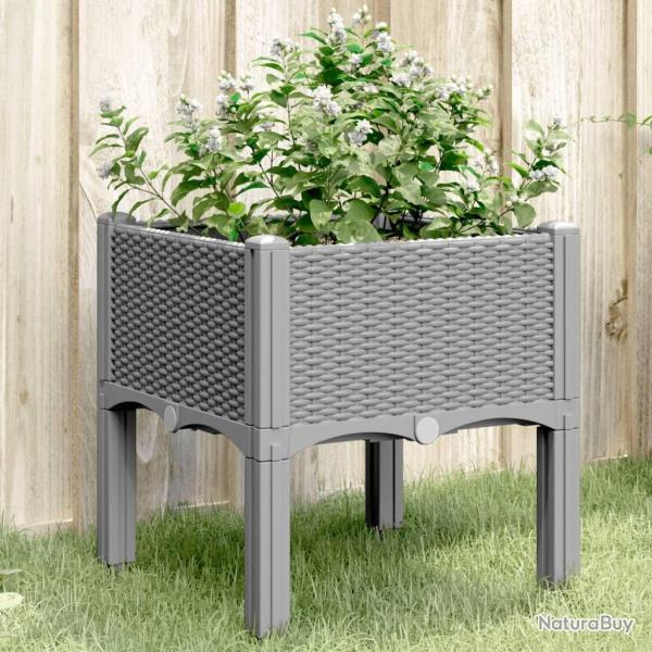 Jardini�re avec pieds gris clair 40x40x42 cm PP