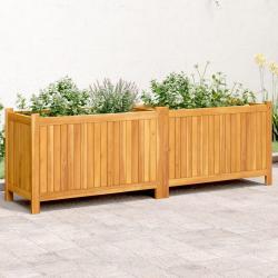 Jardini&egrave;re avec doublure 153x38,5x50 cm bois massif d'acacia