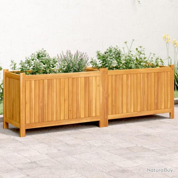 Jardini�re avec doublure 153x38,5x50 cm bois massif d'acacia