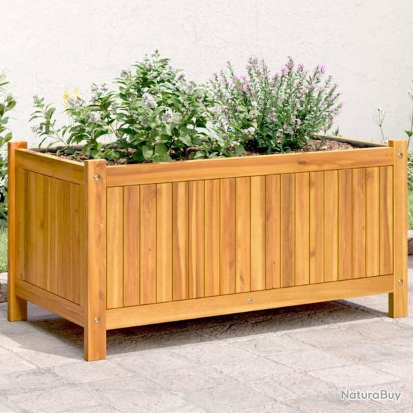 Jardini�re avec doublure 80x42x40 cm bois massif d'acacia