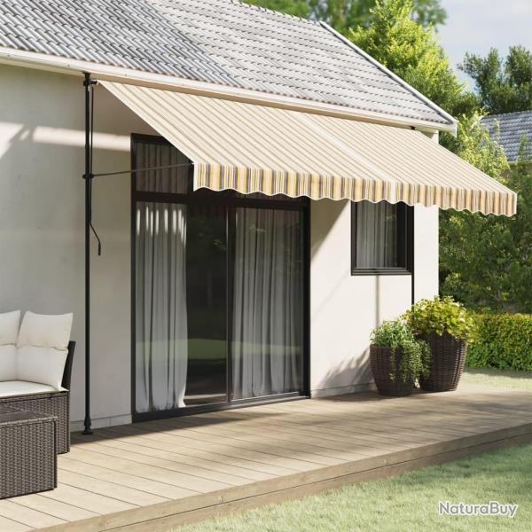 Tissu de remplacement pour auvent rayures multicolores 4x3 m