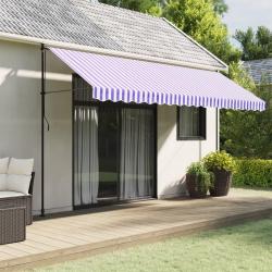 Tissu de remplacement de cantonni&egrave;re d'auvent rayure bleu blanc