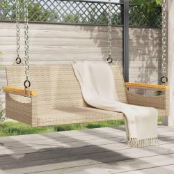 Balancelle beige 109x62x40 cm r&eacute;sine tress&eacute;e