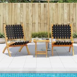 Chaises de jardin pliantes lot de 2 bois d'acacia solide tissu