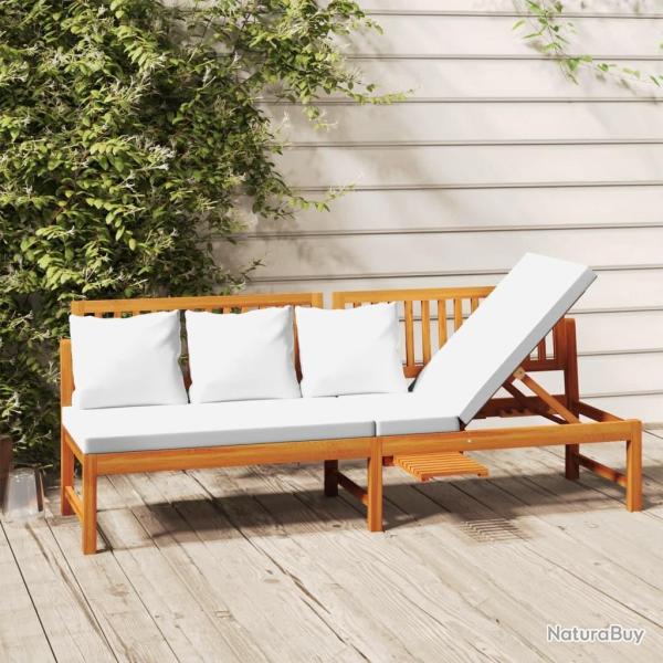 Lit de jour avec coussin cr�me 200x60x75cm Bois d'acacia solide