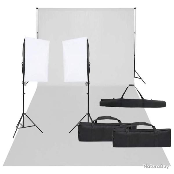Kit de studio photo avec �clairage et toile de fond