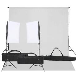 Kit de studio photo avec &eacute;clairage et toile de fond