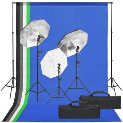 Kit de studio photo avec &eacute;clairage et toile de fond