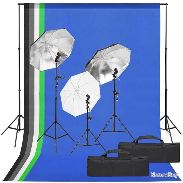Kit de studio photo avec �clairage et toile de fond