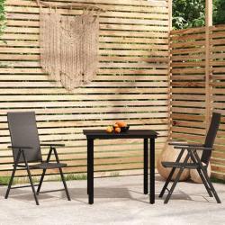 Ensemble &agrave; manger de jardin 3 pcs Noir