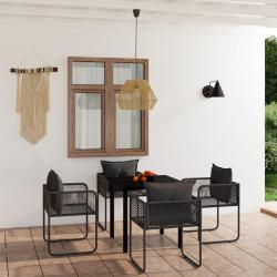 Ensemble &agrave; manger de jardin 5 pcs Noir