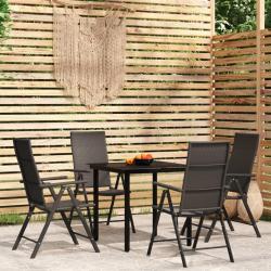 Ensemble &agrave; manger de jardin 5 pcs Noir