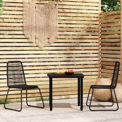 Ensemble &agrave; manger de jardin 3 pcs Noir
