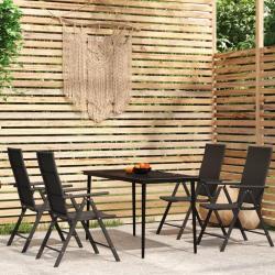 Ensemble &agrave; manger de jardin 5 pcs Noir