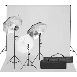 Kit de studio photo avec &eacute;clairage et toile de fond