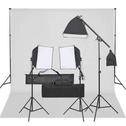Kit de studio photo avec &eacute;clairage et toile de fond