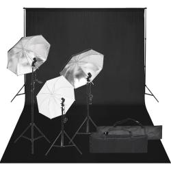 Kit de studio photo avec &eacute;clairage et toile de fond