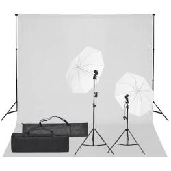 Kit de studio photo avec &eacute;clairage et toile de fond