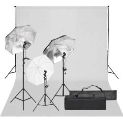 Kit de studio photo avec &eacute;clairage et toile de fond