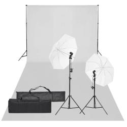 Kit de studio photo avec &eacute;clairage et toile de fond