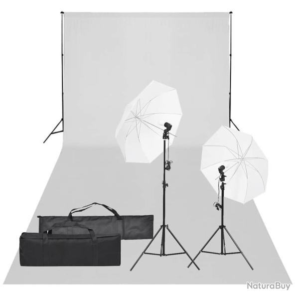 Kit de studio photo avec �clairage et toile de fond