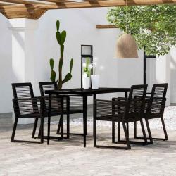 Ensemble &agrave; manger de jardin 5 pcs Noir