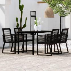 Ensemble &agrave; manger de jardin 5 pcs Noir