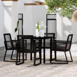 Ensemble &agrave; manger de jardin 5 pcs Noir