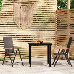 Ensemble &agrave; manger de jardin 3 pcs Noir