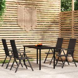 Ensemble &agrave; manger de jardin 5 pcs Noir