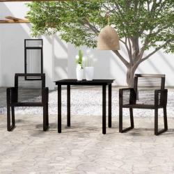 Ensemble &agrave; manger de jardin 3 pcs Noir