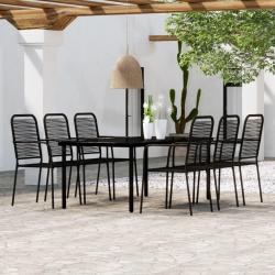 Ensemble &agrave; manger de jardin 7 pcs Noir