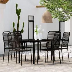 Ensemble &agrave; manger de jardin 7 pcs Noir