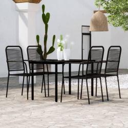 Ensemble &agrave; manger de jardin 5 pcs Noir
