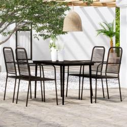Ensemble &agrave; manger de jardin 5 pcs Noir